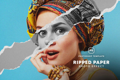 19 Studio-Grade Ripped Paper Photoshop Effects Bundle