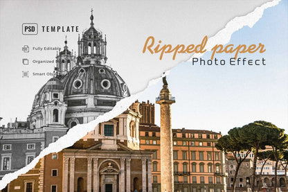 19 Studio-Grade Ripped Paper Photoshop Effects Bundle