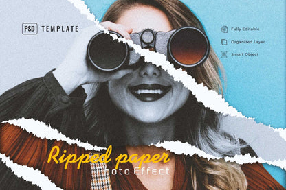 19 Studio-Grade Ripped Paper Photoshop Effects Bundle