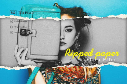 19 Studio-Grade Ripped Paper Photoshop Effects Bundle
