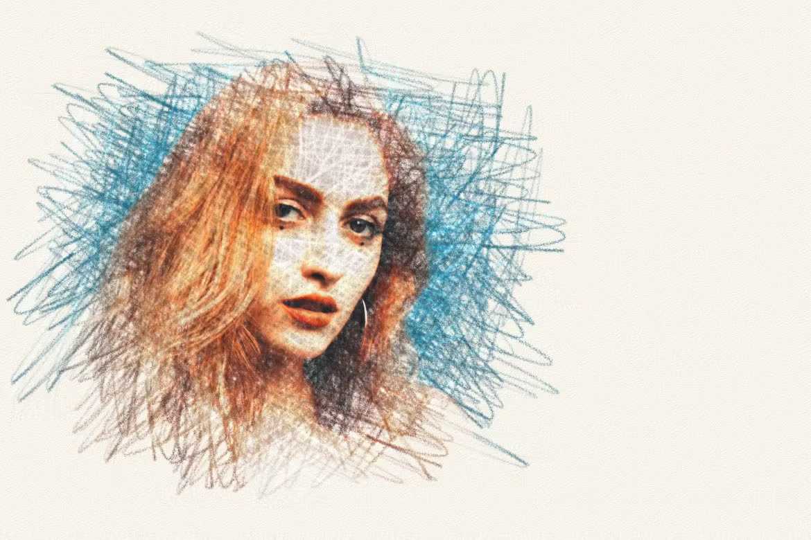26 Pencil Drawing Photoshop Template Bundle - Photoboto