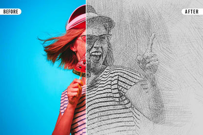 26 Digital Sketch Photoshop Effects Toolkit