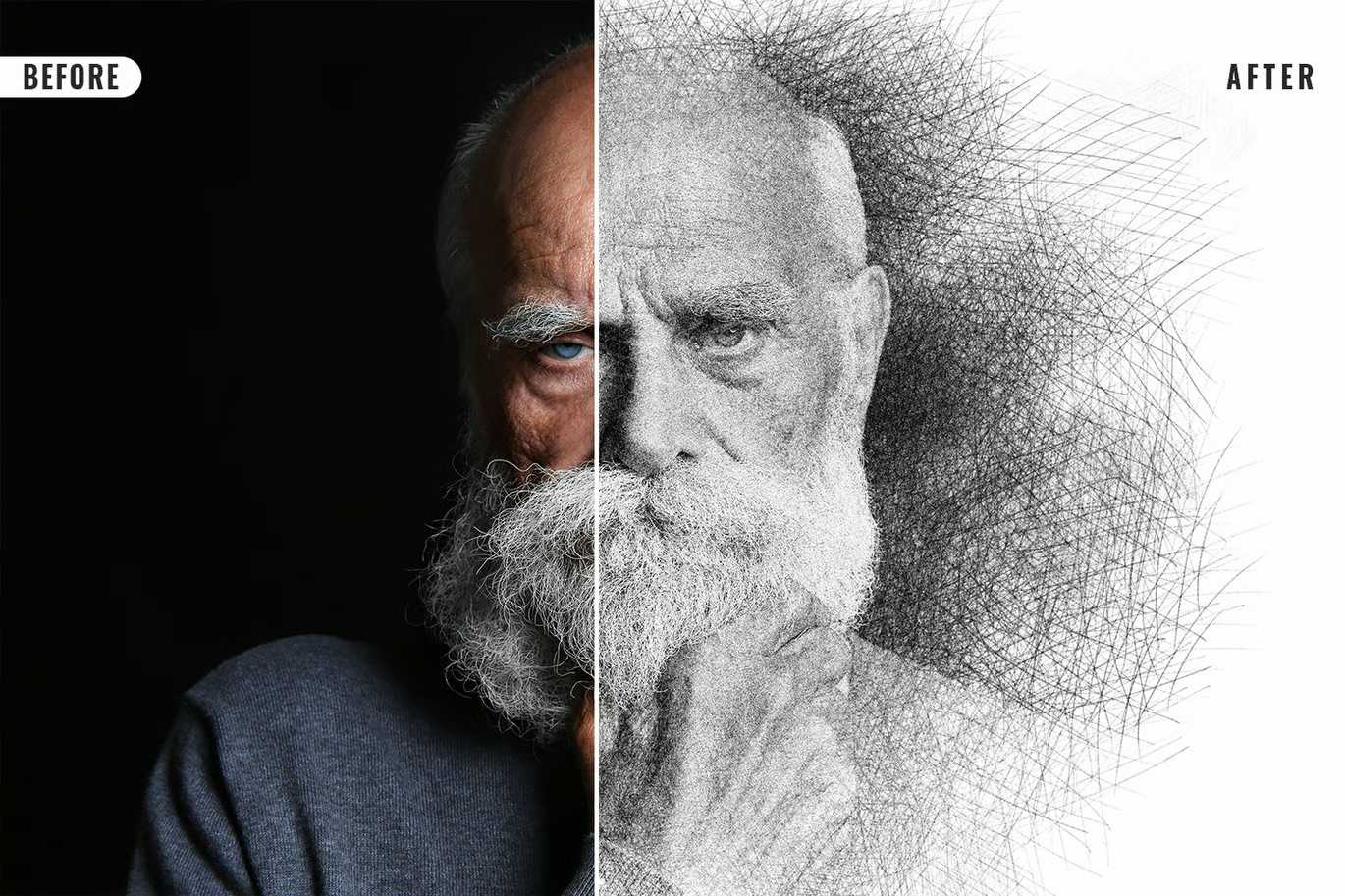 26 Digital Sketch Photoshop Effects Toolkit