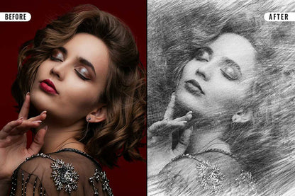 26 Digital Sketch Photoshop Effects Toolkit