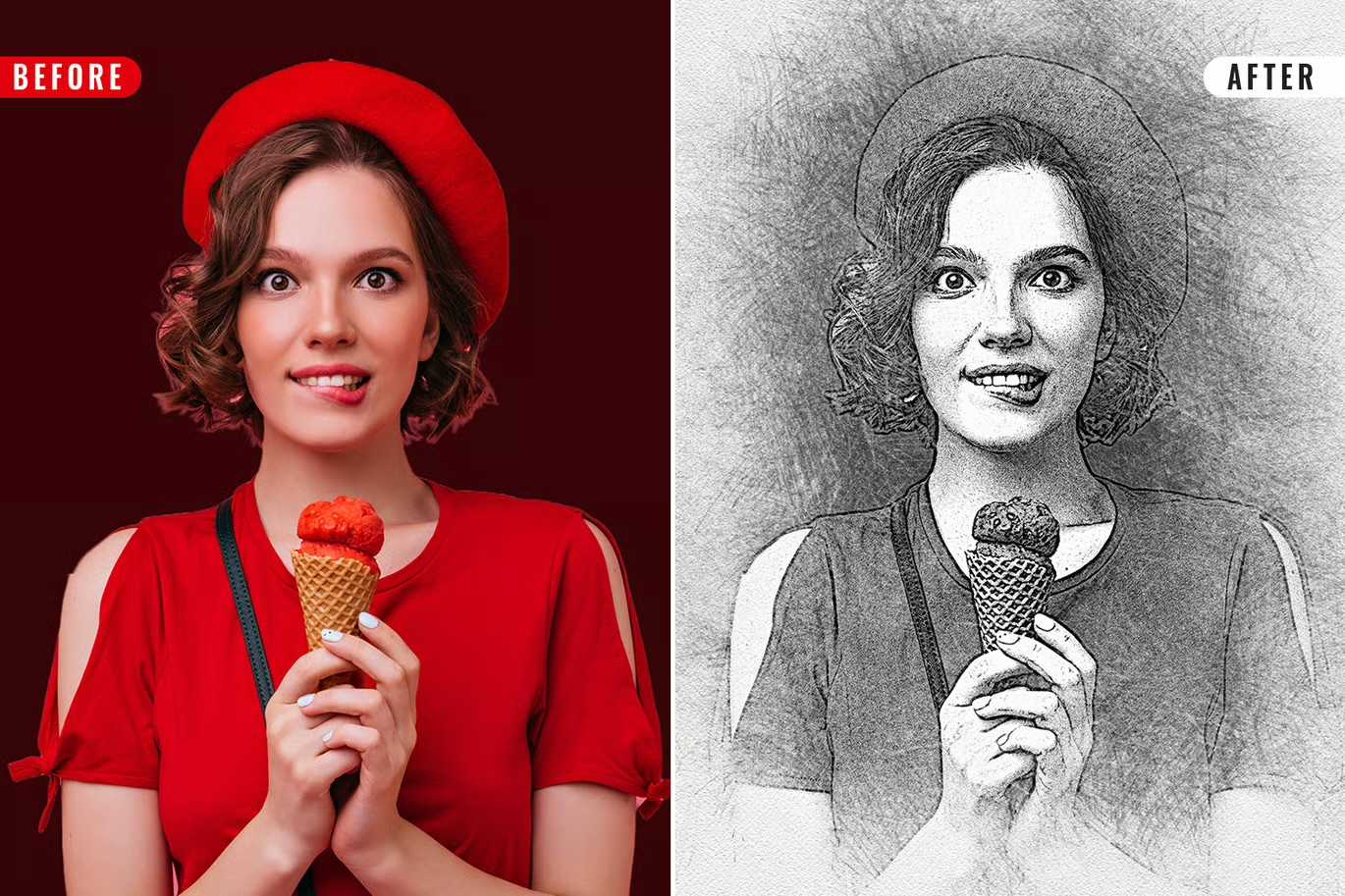 26 Digital Sketch Photoshop Effects Toolkit
