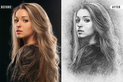 26 Digital Sketch Photoshop Effects Toolkit