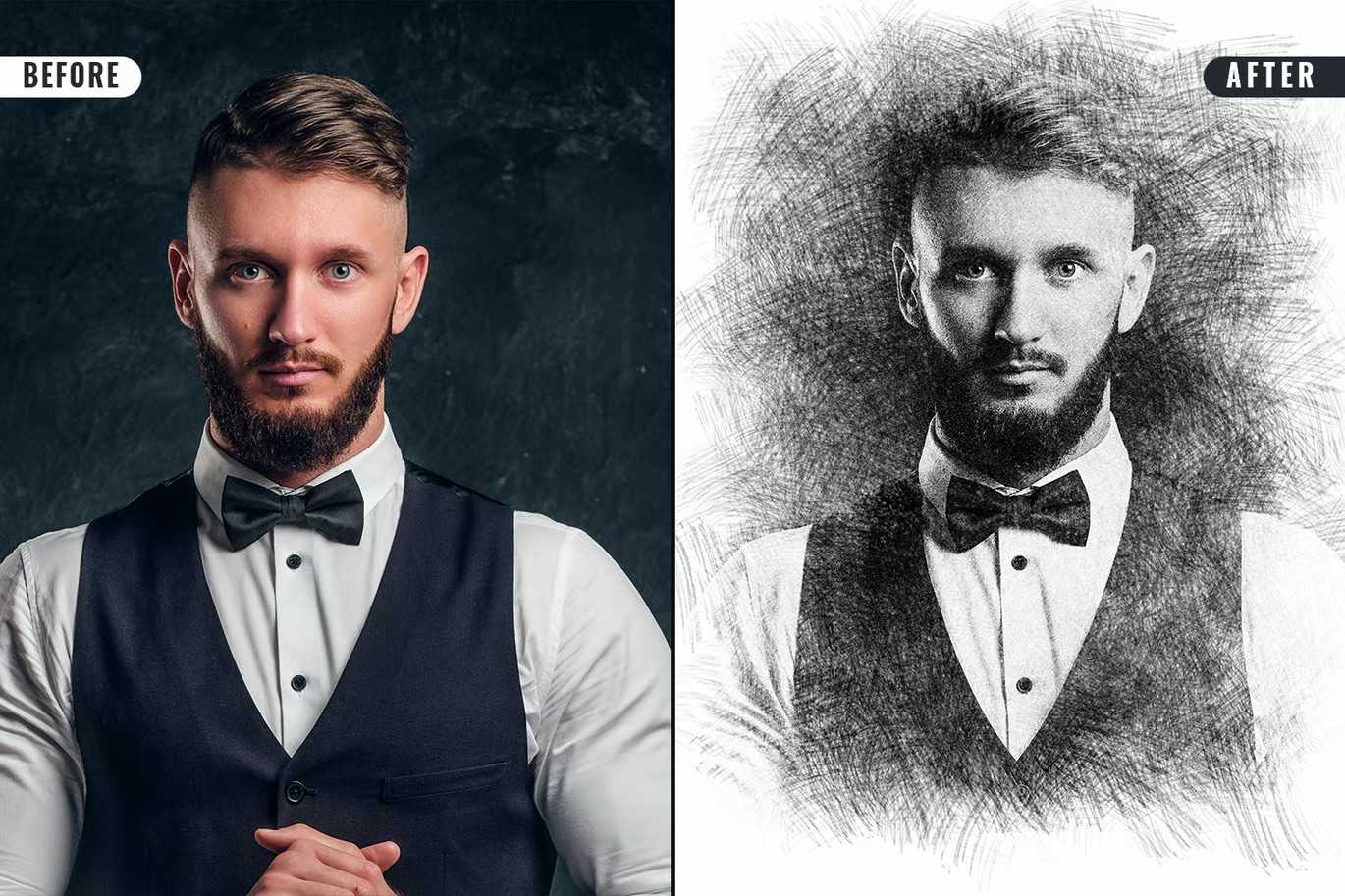 26 Digital Sketch Photoshop Effects Toolkit