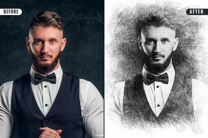 26 Digital Sketch Photoshop Effects Toolkit