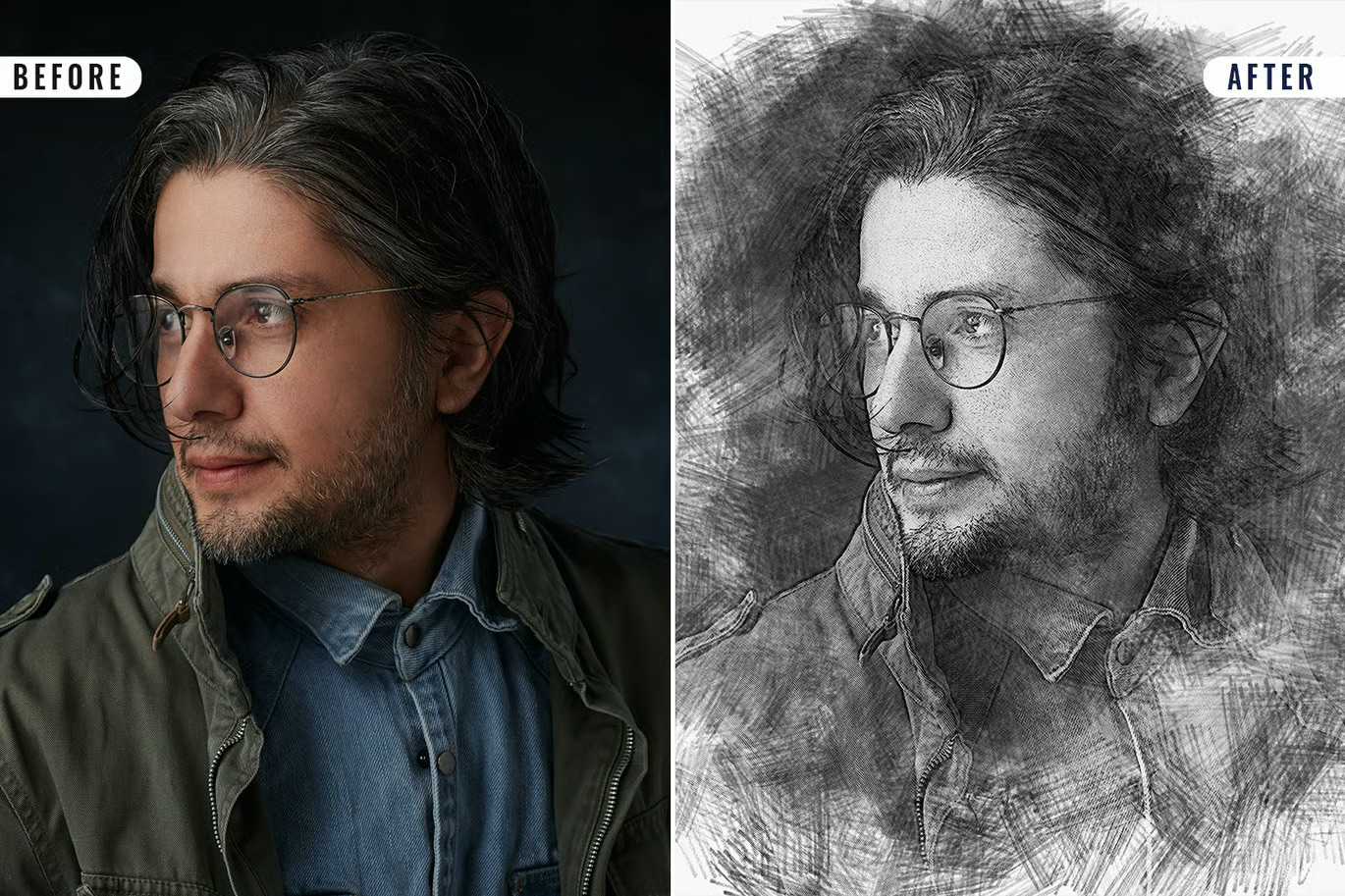 26 Digital Sketch Photoshop Effects Toolkit