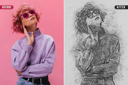 26 Digital Sketch Photoshop Effects Toolkit