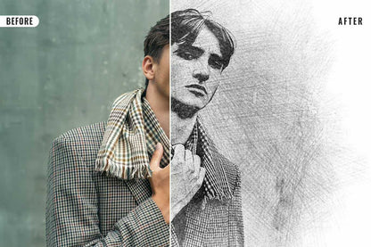 26 Digital Sketch Photoshop Effects Toolkit