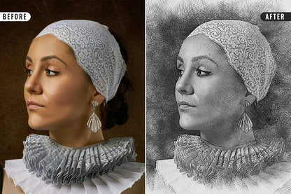26 Digital Sketch Photoshop Effects Toolkit