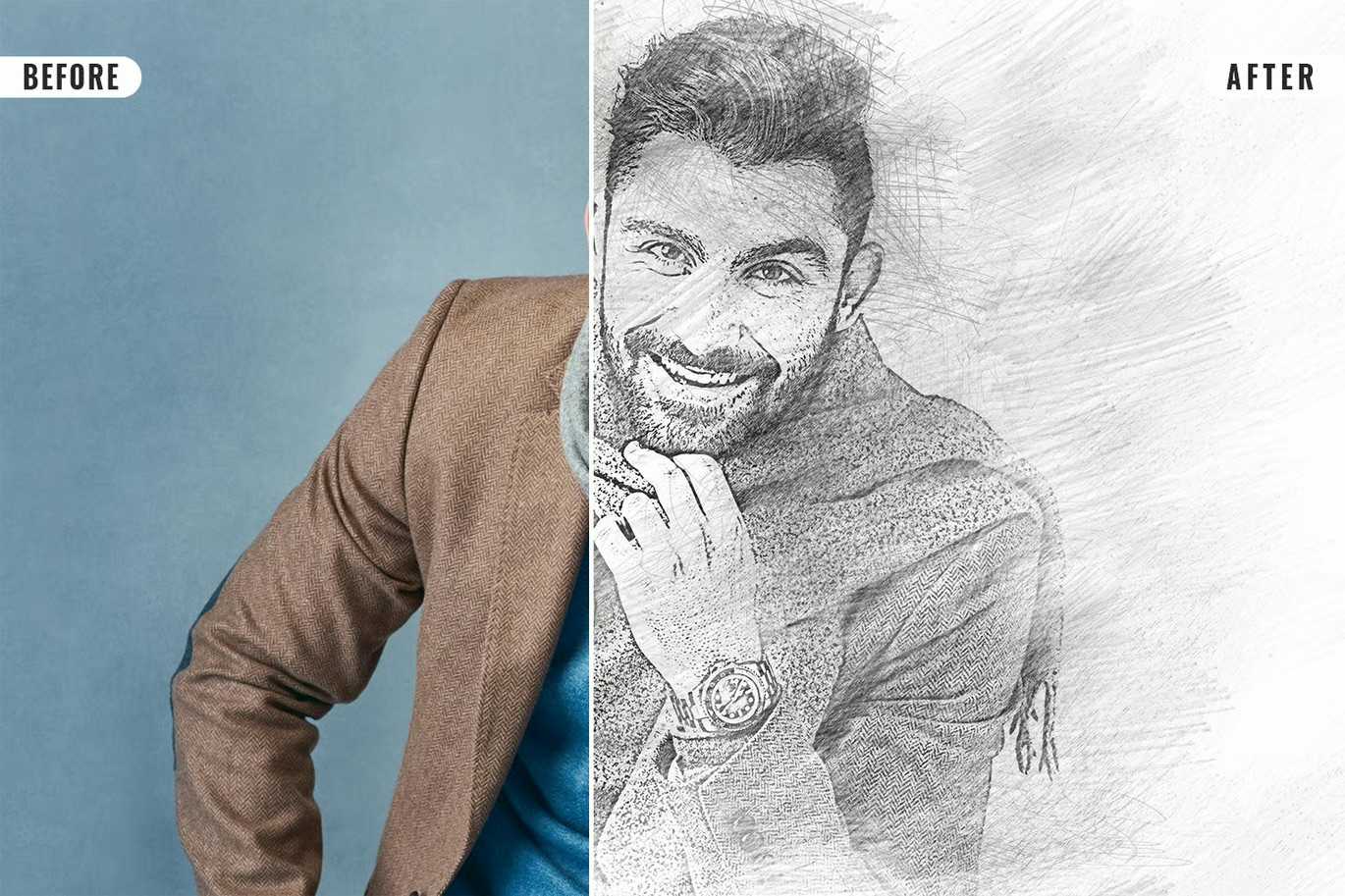 26 Digital Sketch Photoshop Effects Toolkit