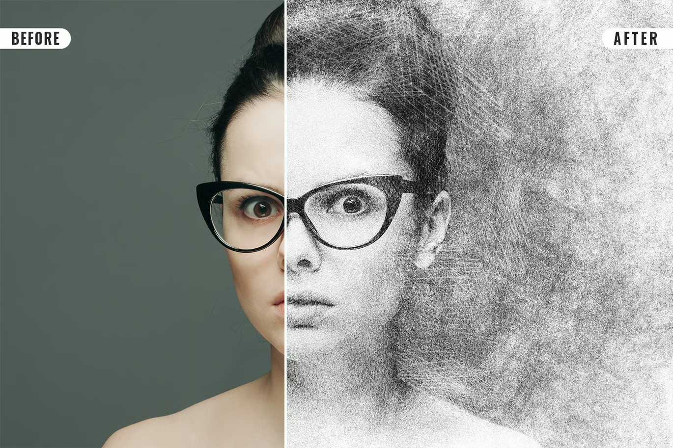 26 Digital Sketch Photoshop Effects Toolkit