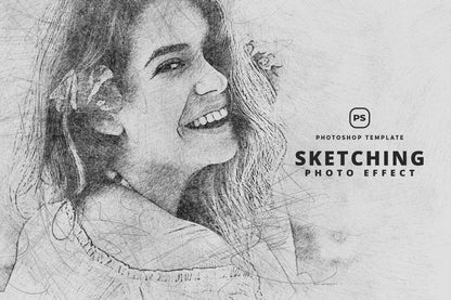 21 Creative Sketching Photoshop Effects Set