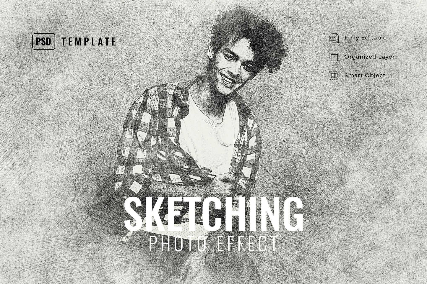21 Creative Sketching Photoshop Effects Set