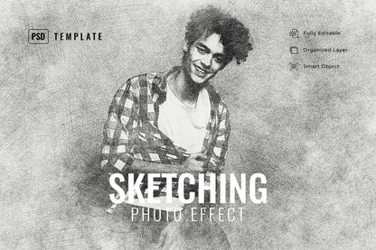 21 Creative Sketching Photoshop Effects Set