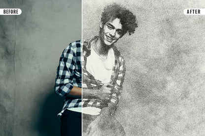 21 Creative Sketching Photoshop Effects Set