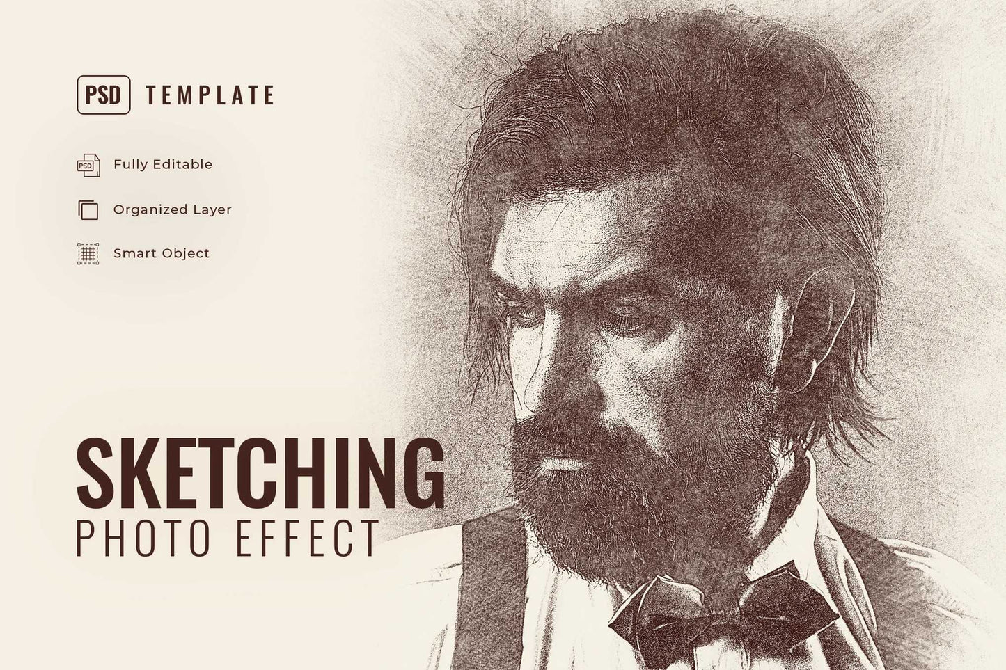 21 Creative Sketching Photoshop Effects Set
