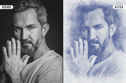 21 Creative Sketching Photoshop Effects Set