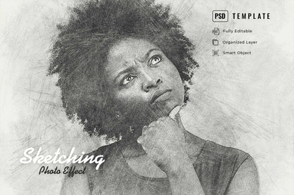 21 Creative Sketching Photoshop Effects Set