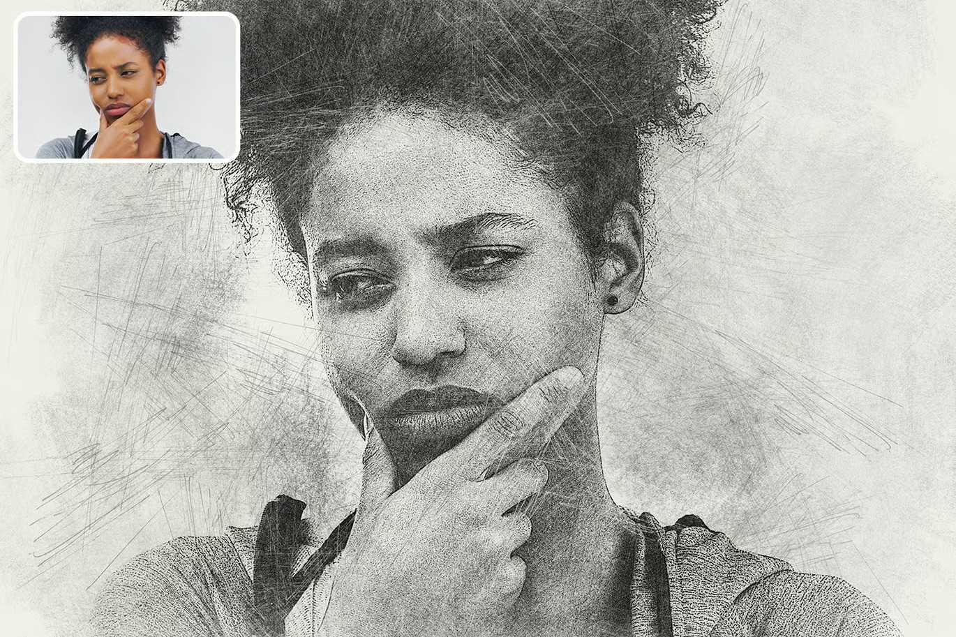 21 Creative Sketching Photoshop Effects Set