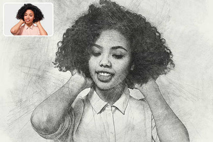 21 Creative Sketching Photoshop Effects Set