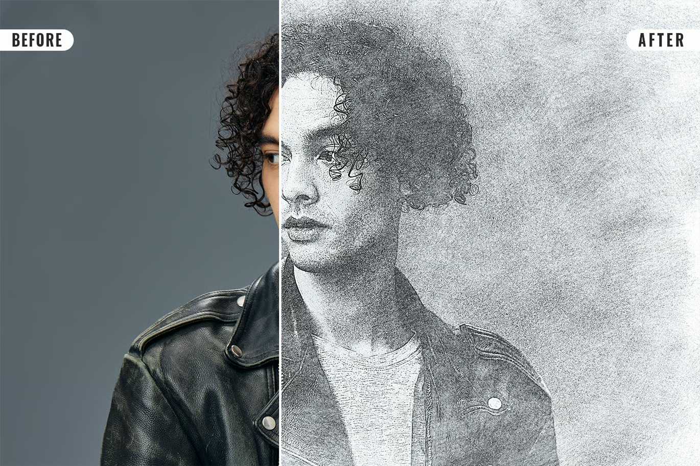 21 Creative Sketching Photoshop Effects Set