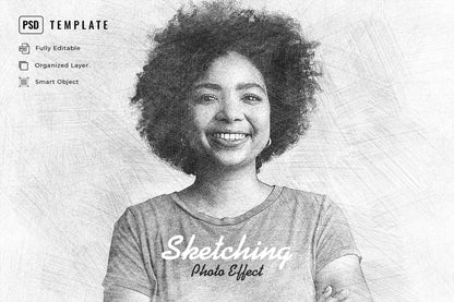 21 Creative Sketching Photoshop Effects Set