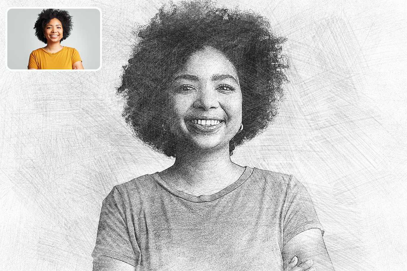 21 Creative Sketching Photoshop Effects Set
