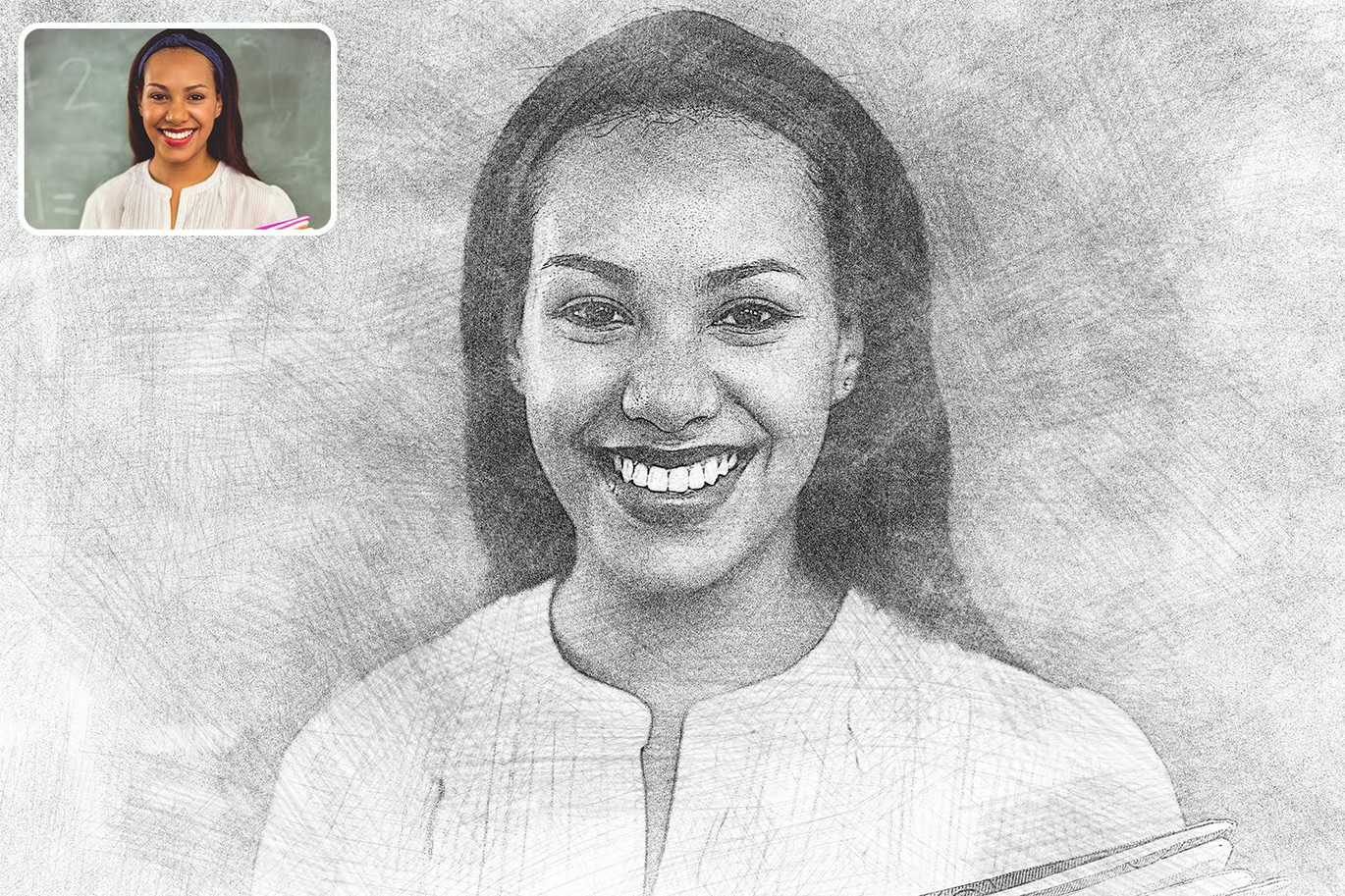 21 Creative Sketching Photoshop Effects Set