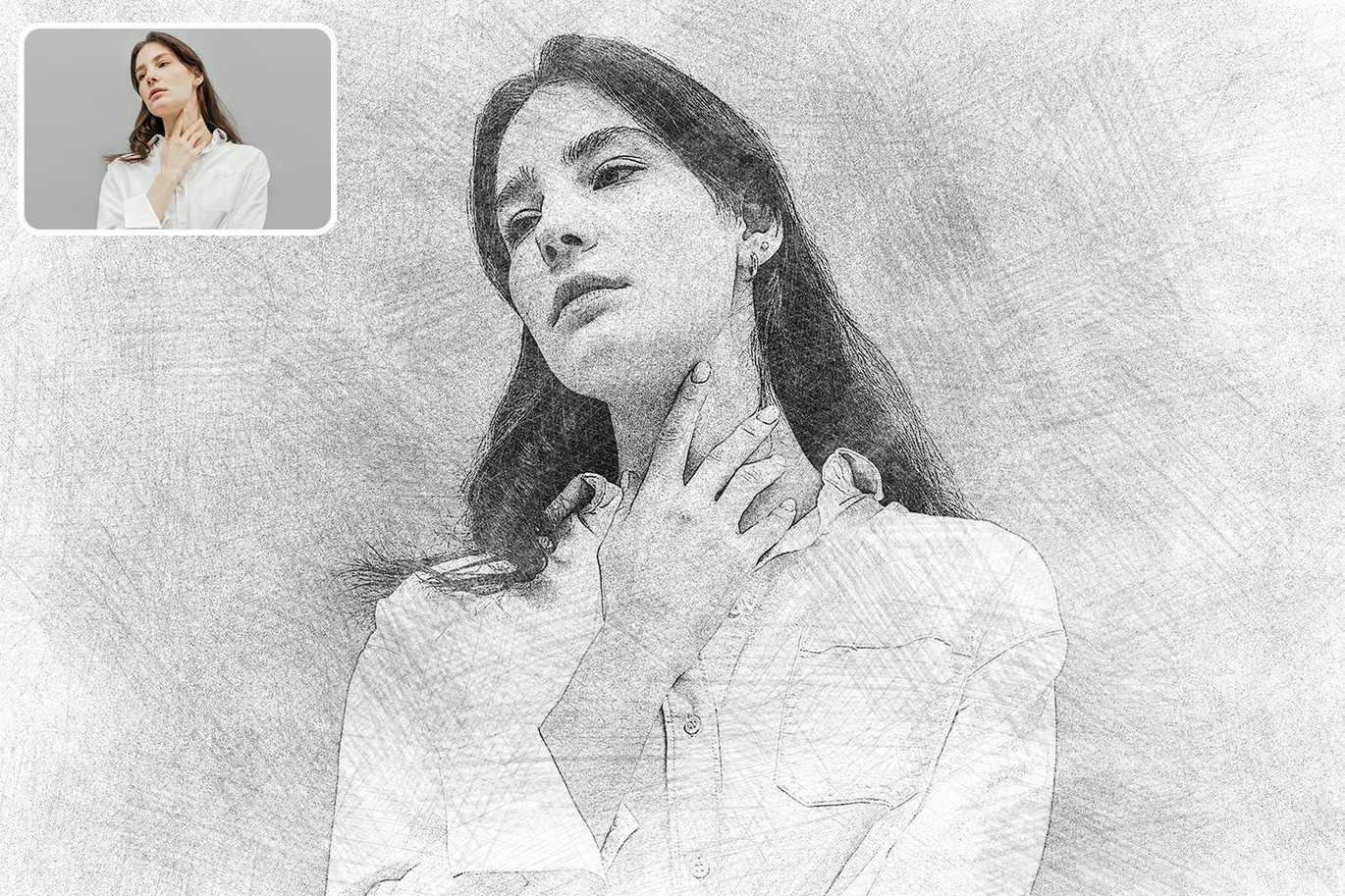 21 Creative Sketching Photoshop Effects Set