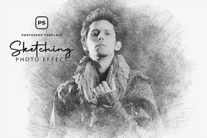 21 Creative Sketching Photoshop Effects Set
