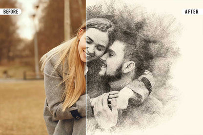 21 Creative Sketching Photoshop Effects Set