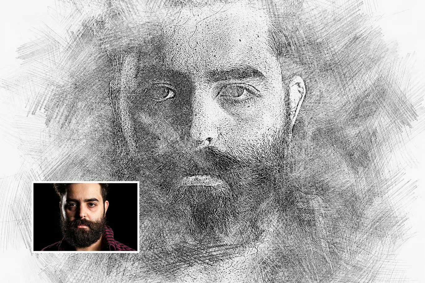 21 Creative Sketching Photoshop Effects Set