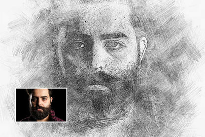 21 Creative Sketching Photoshop Effects Set