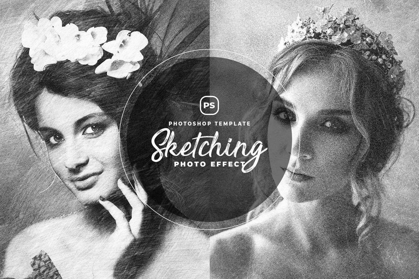 21 Creative Sketching Photoshop Effects Set