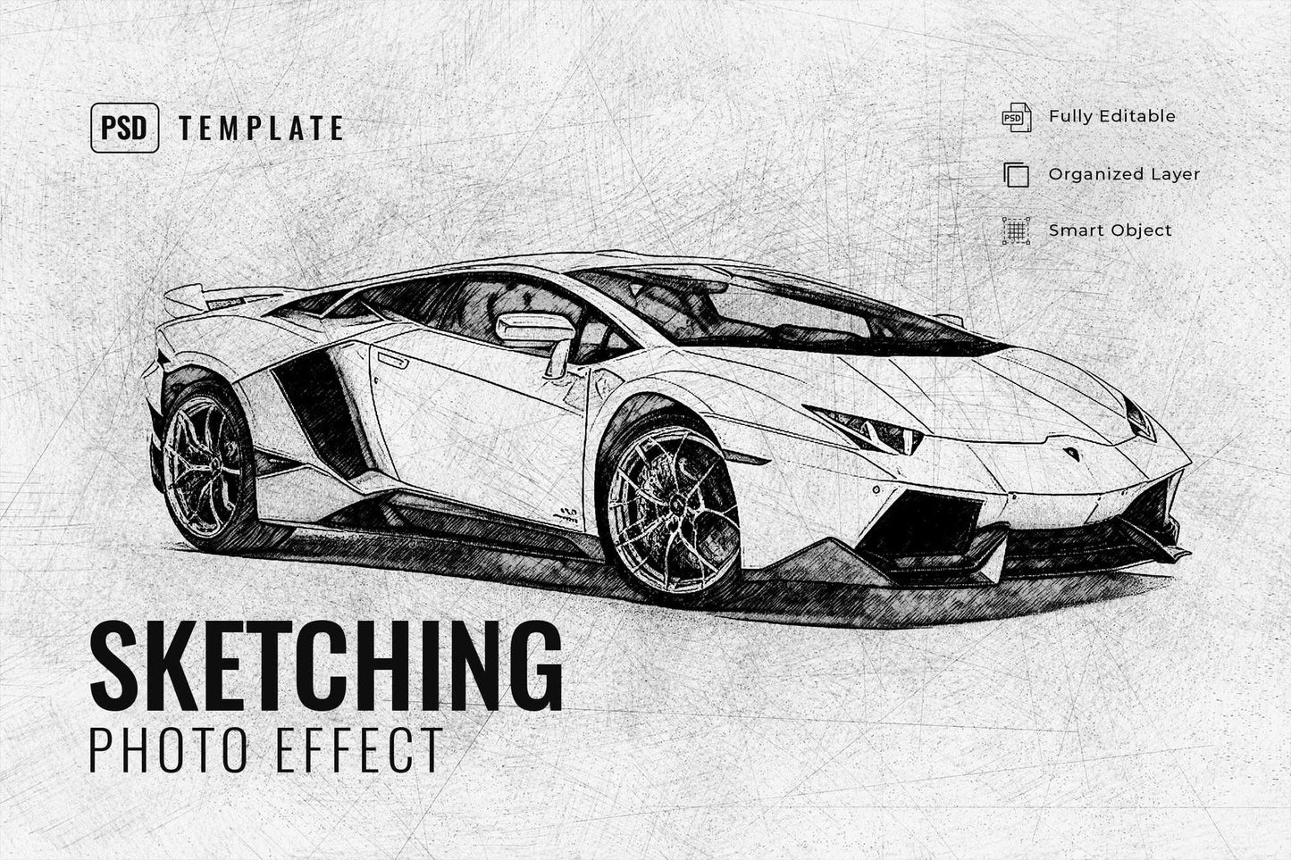 21 Creative Sketching Photoshop Effects Set