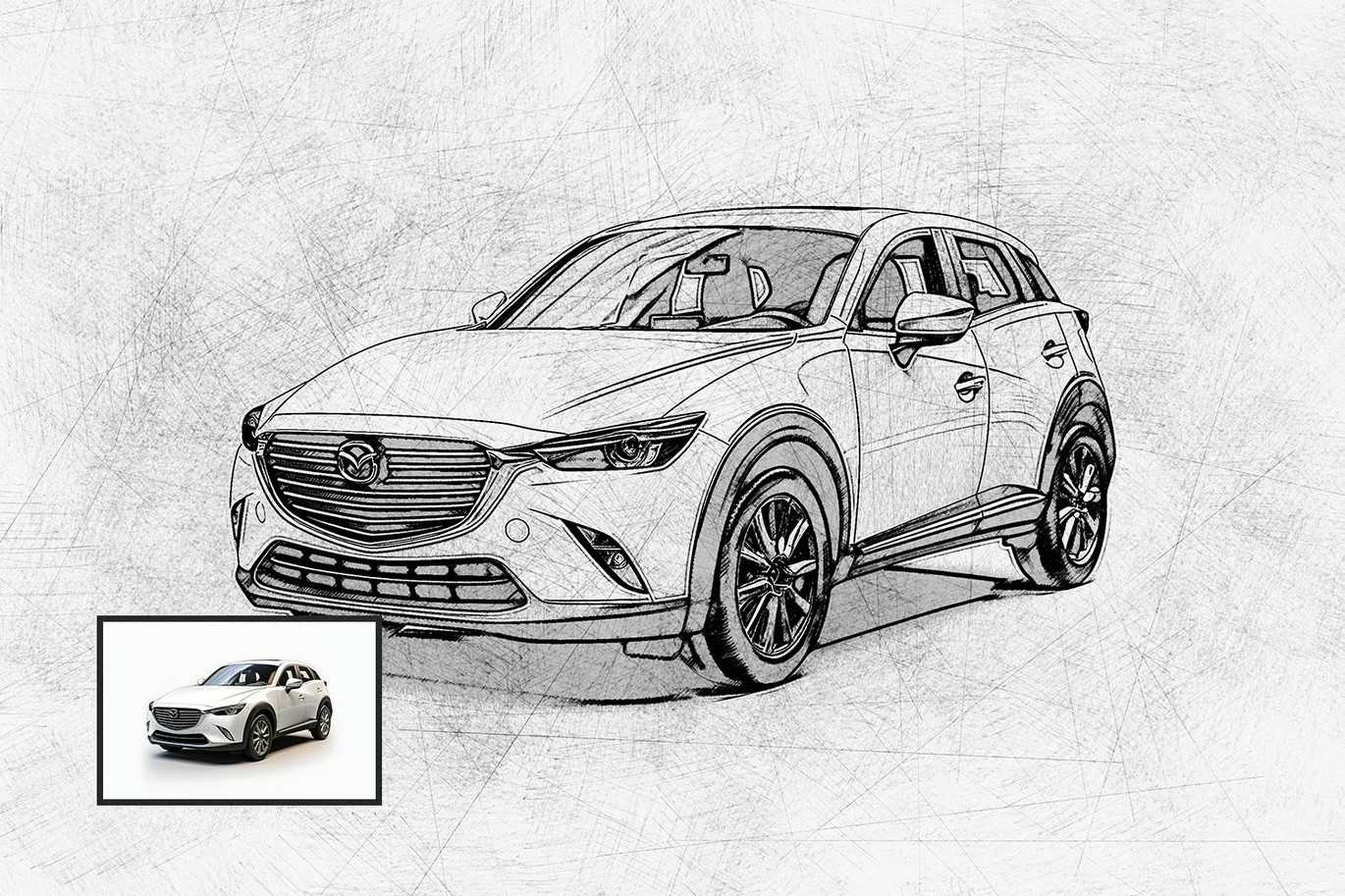 21 Creative Sketching Photoshop Effects Set