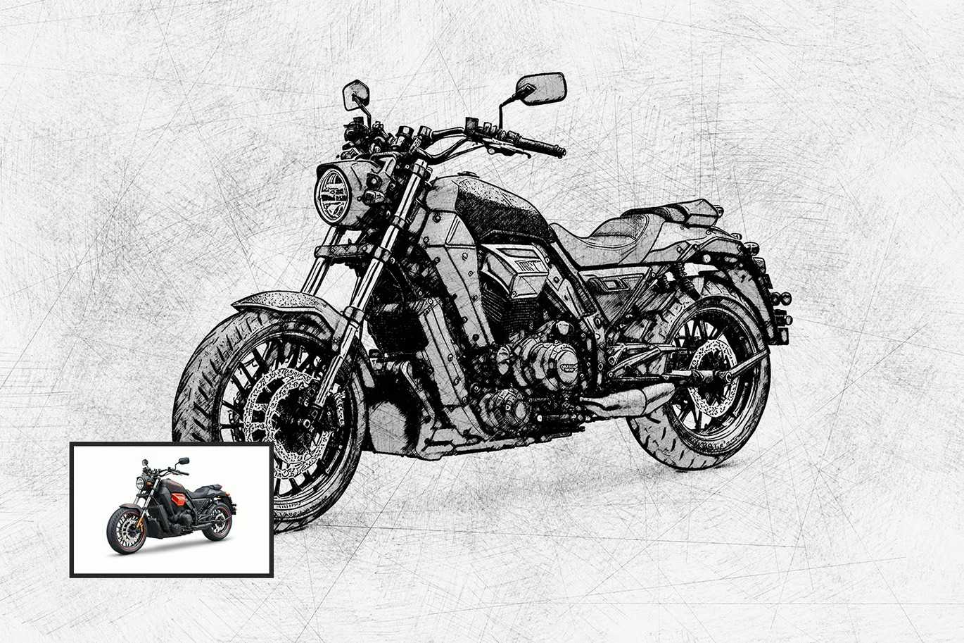 21 Creative Sketching Photoshop Effects Set