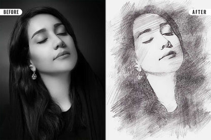 21 Creative Sketching Photoshop Effects Set