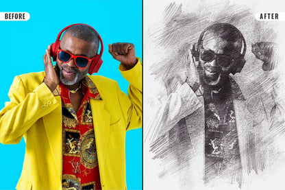 21 Creative Sketching Photoshop Effects Set