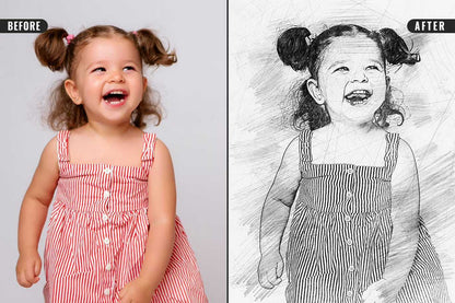 21 Creative Sketching Photoshop Effects Set