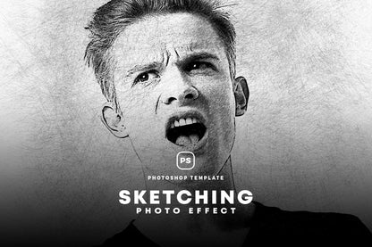 21 Creative Sketching Photoshop Effects Set