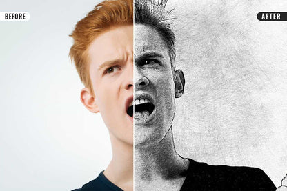 21 Creative Sketching Photoshop Effects Set