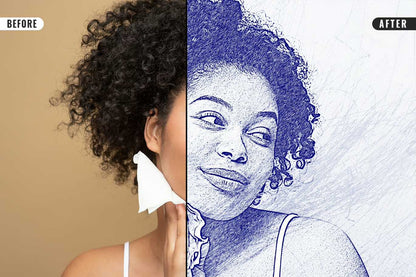 21 Creative Sketching Photoshop Effects Set