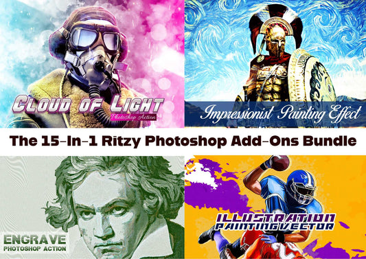 The 15-In-1 Ritzy Photoshop Add-Ons Bundle - Photoboto