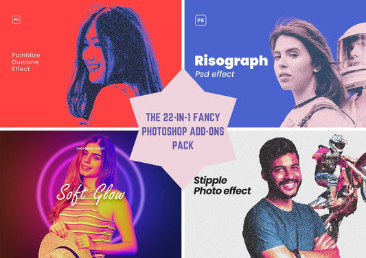 The 22-In-1 Fancy Photoshop Add-Ons Pack - Photoboto