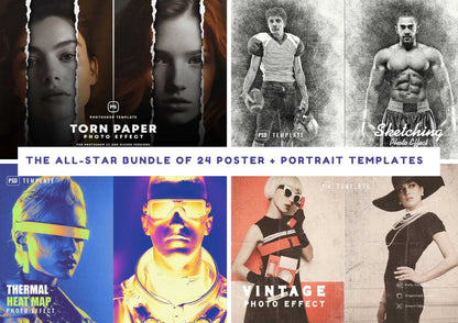 The All-Star Bundle Of 24 Poster + Portrait Templates - Photoboto