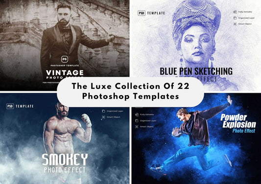 The Luxe Collection Of 22 Photoshop Templates - Photoboto